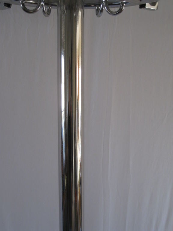 Large Art Deco Chromed Steel Commercial Industrial Coat Rack In Excellent Condition For Sale In New York, NY
