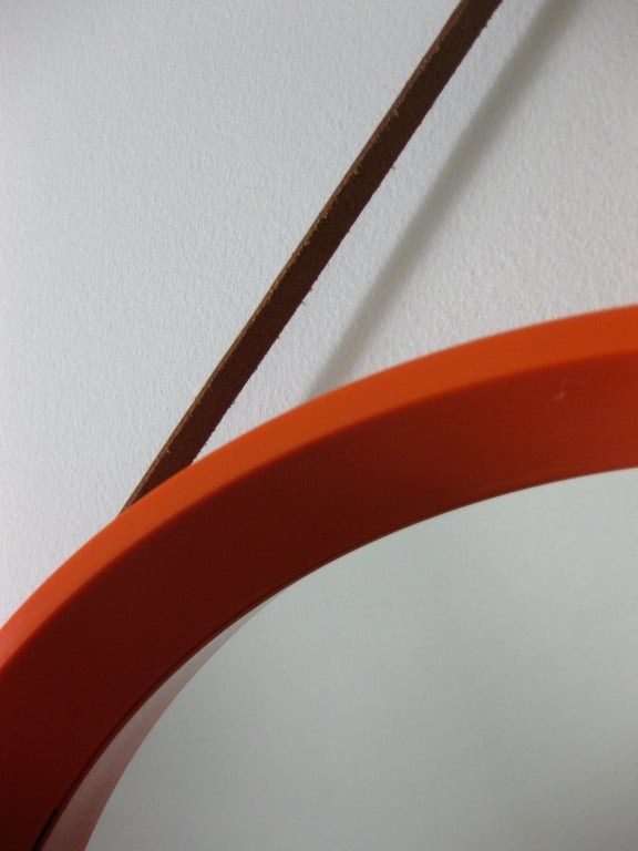 orange round mirror
