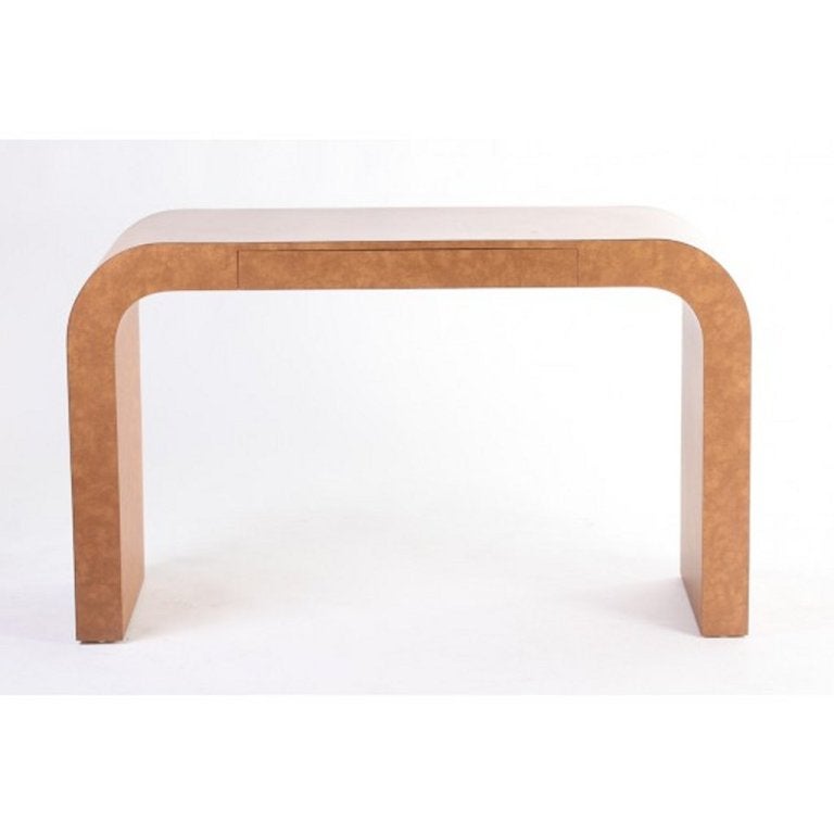 Late 20th Century Waterfall Console with Faux Leather Laminate