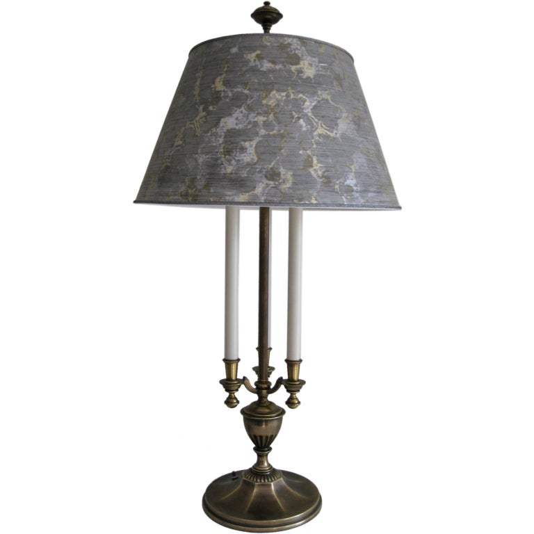 Stiffel Mid Century Brass Table Lamp Original Metallic Shade at 1stDibs