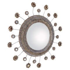 Vintage Unique Sorciere Mirror In The Manner Of Line Vautrin