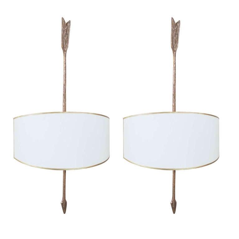 Felix Agostini Arrow Bronze Sconces