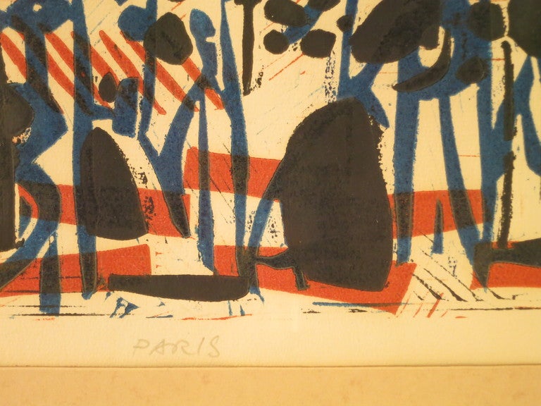 Herbert Siebner Lithograph of Paris In Good Condition In Montecito, CA