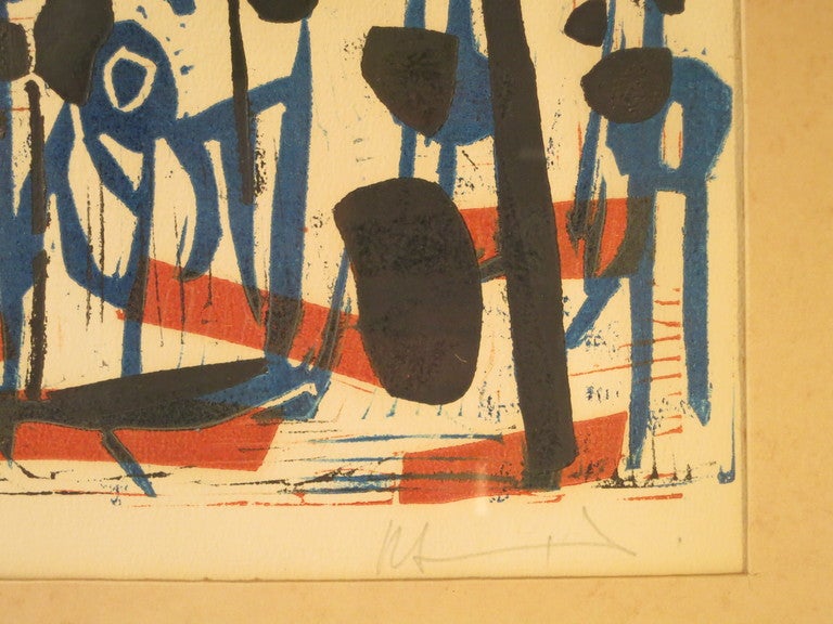 Mid-20th Century Herbert Siebner Lithograph of Paris