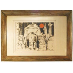 Herbert Siebner Lithograph of Istanbul