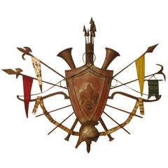 Vintage Tole Heraldic Shield
