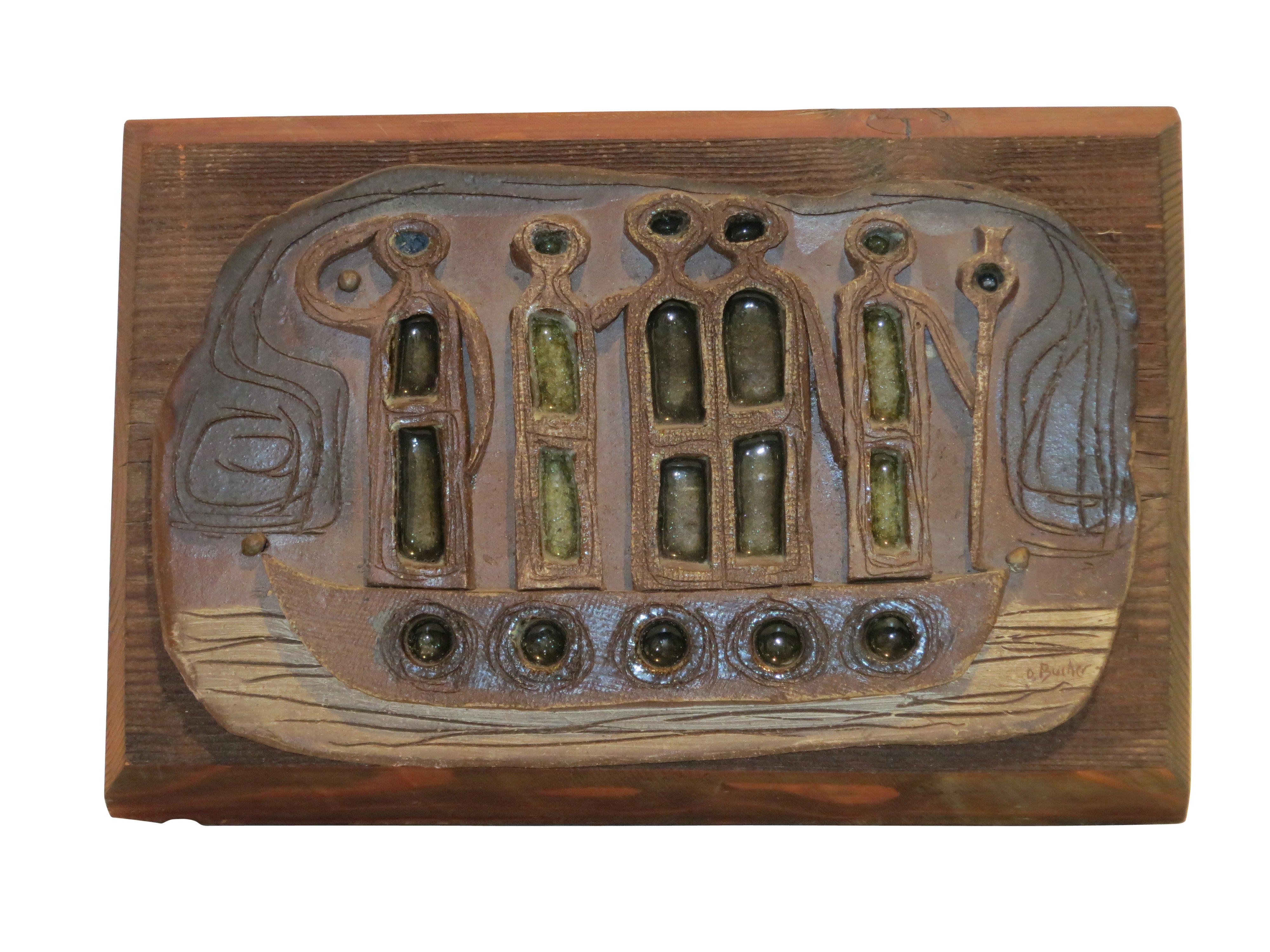 Oscar Bucher Pottery Plaque For Sale