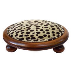 Faux Leopard Covered Footstool