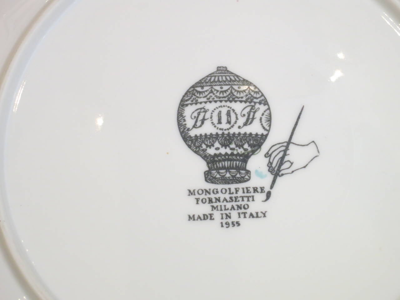 Set of Fornasetti Mongolfiere Plates For Sale 1