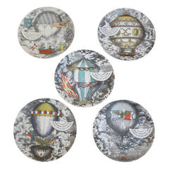 Vintage Set of Fornasetti Mongolfiere Plates