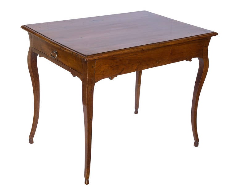 Simple and elegant one drawer Italian table with curved apron.