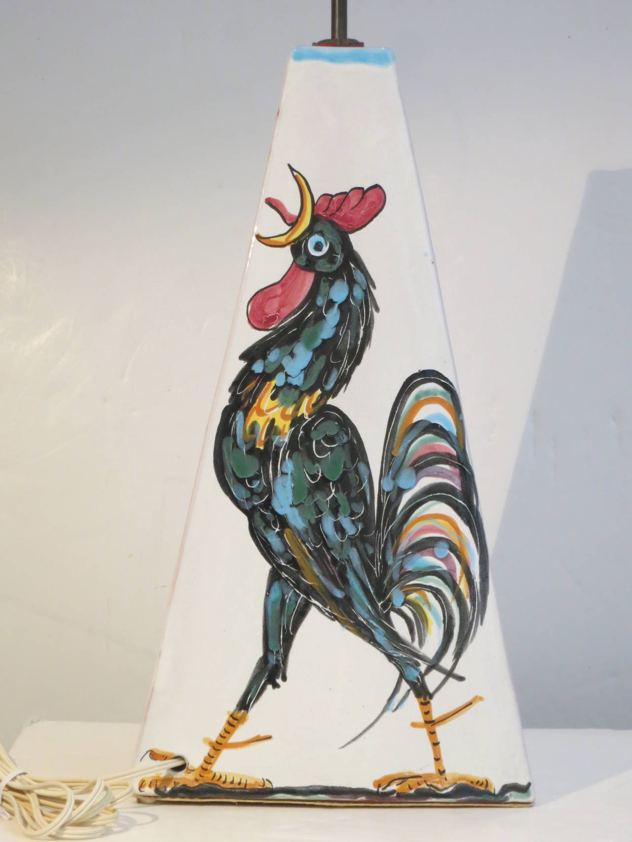 Peruvian Glazed Terracotta Lamp