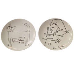 Pair of Jean Cocteau Plates