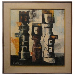 Chess Pieces Oil Painting