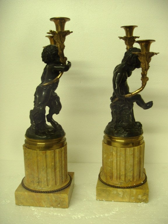 Pair of Putti Candelabra For Sale 3