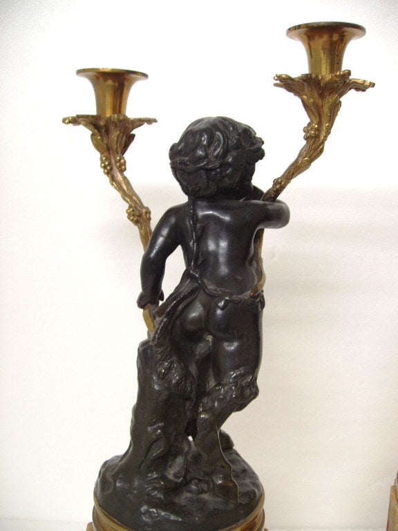 Pair of Putti Candelabra For Sale 4