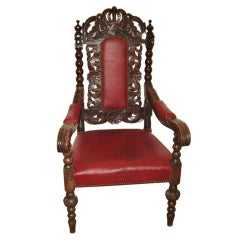 Carved oak dining chairs