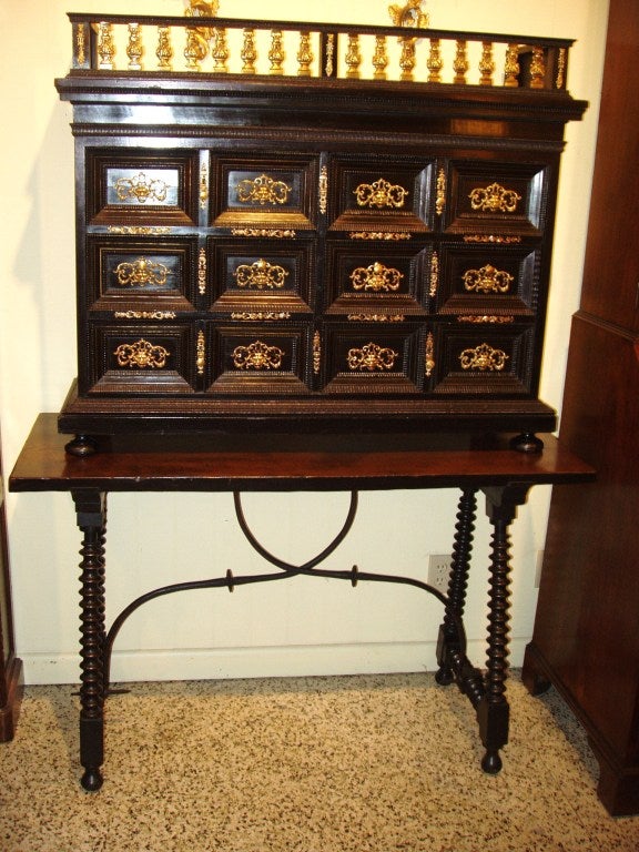 Ebonized Flemish cabinet