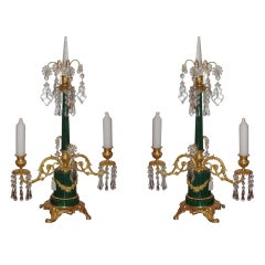 Pair of Malachite candelabra
