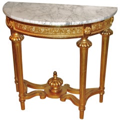 Gilt Demilune Table