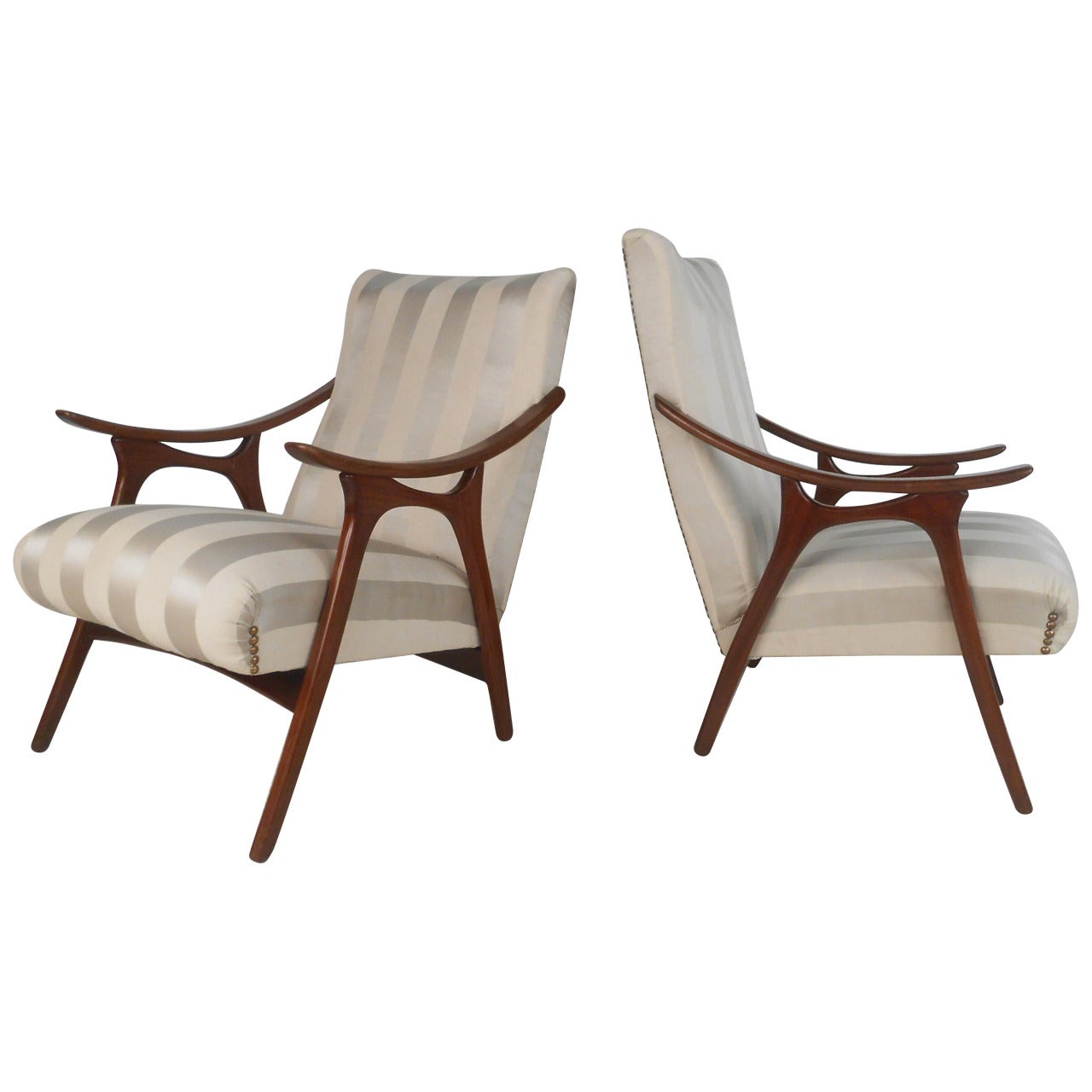 Sculptural Vintage Modern Armchairs