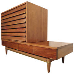 Vintage Wild Louvered Front Dresser by Merton L. Gershun