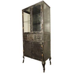 Striking Industrial Mid-Century Medical Cabinet