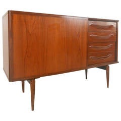 Unique Mid-Century Modern Danish Teak Sliding Door Credenza Unique Mid-Century Modern Danish Teak Sliding Door Credenza