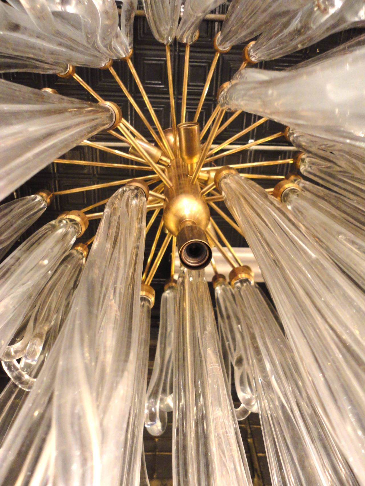 Mid-Century Modern Magnificent Drip Glass Chandelier by Zero Quattro