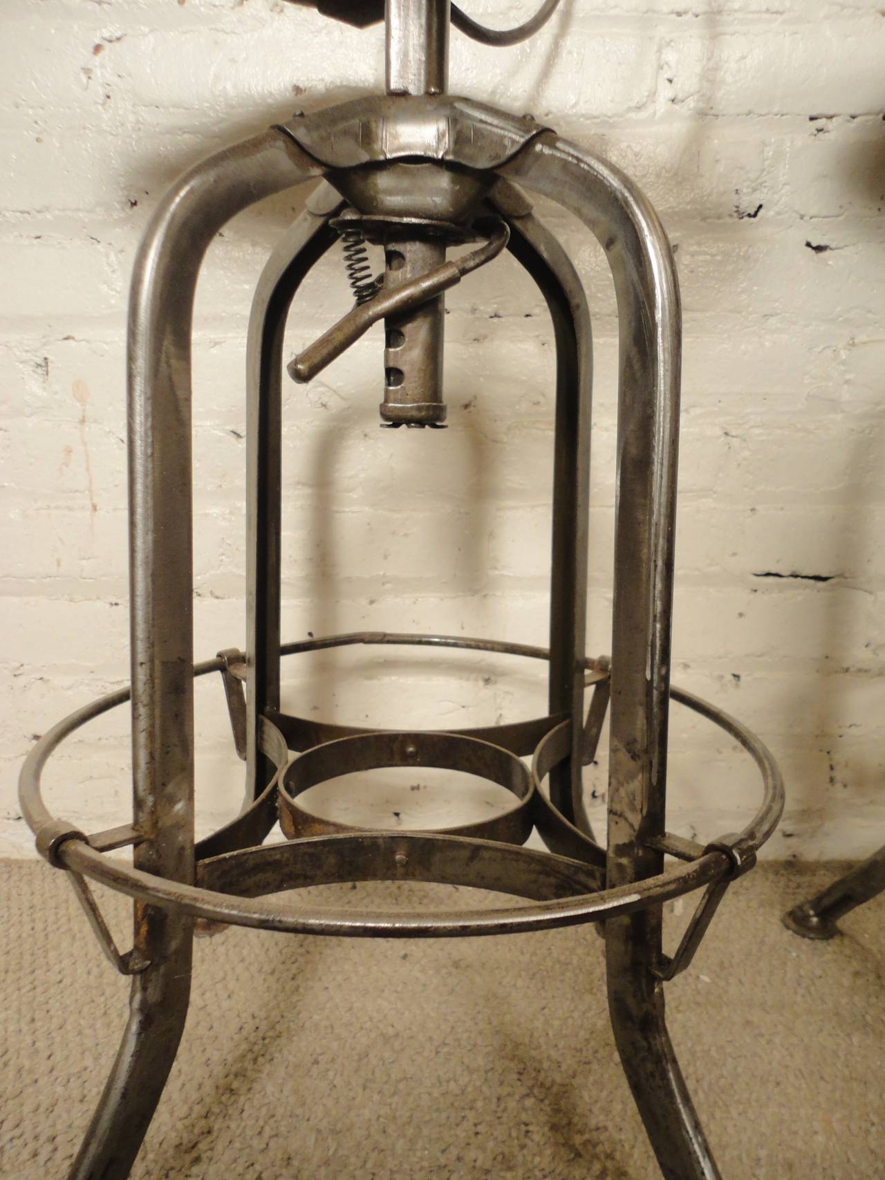 American Pair Of Restored Vintage Toledo Factory Stools
