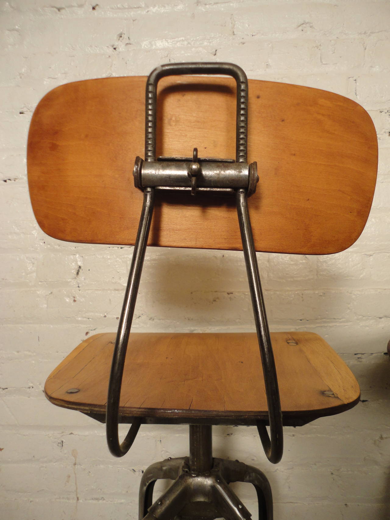 Pair Of Restored Vintage Toledo Factory Stools 1
