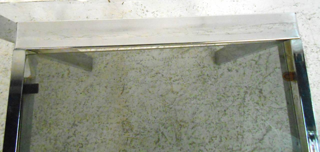 Mid-20th Century Set of Mid-Century Modern Chrome and Smoked Glass Nesting Tables