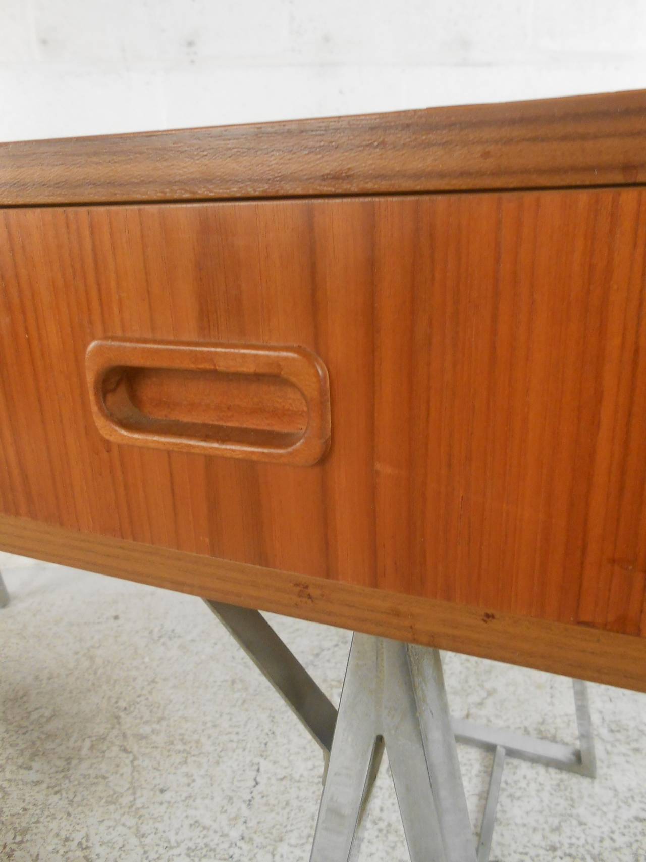 Mid-20th Century Rare Mid-Century Campaign Style Teak Desk
