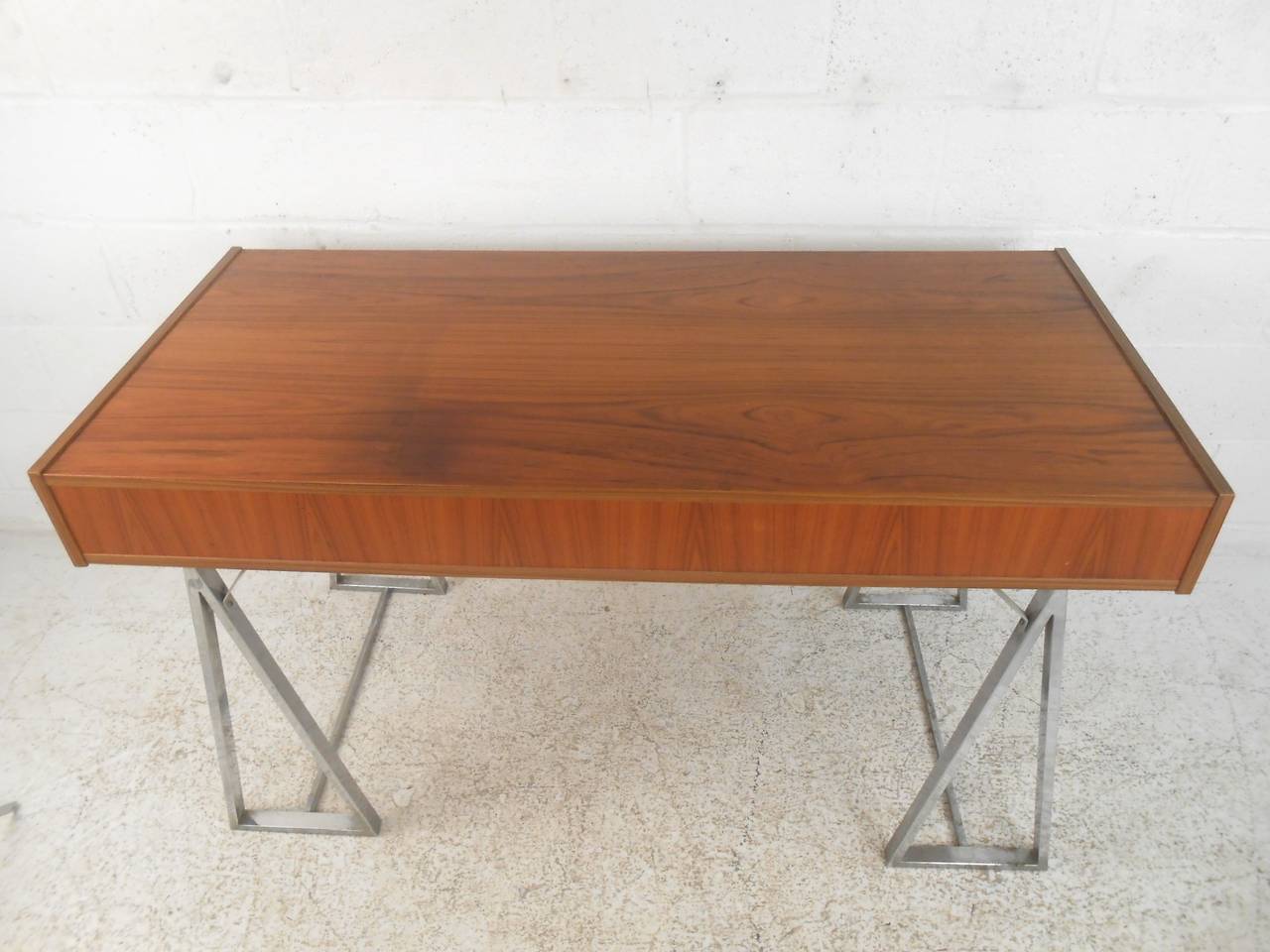 Rare Mid-Century Campaign Style Teak Desk 1