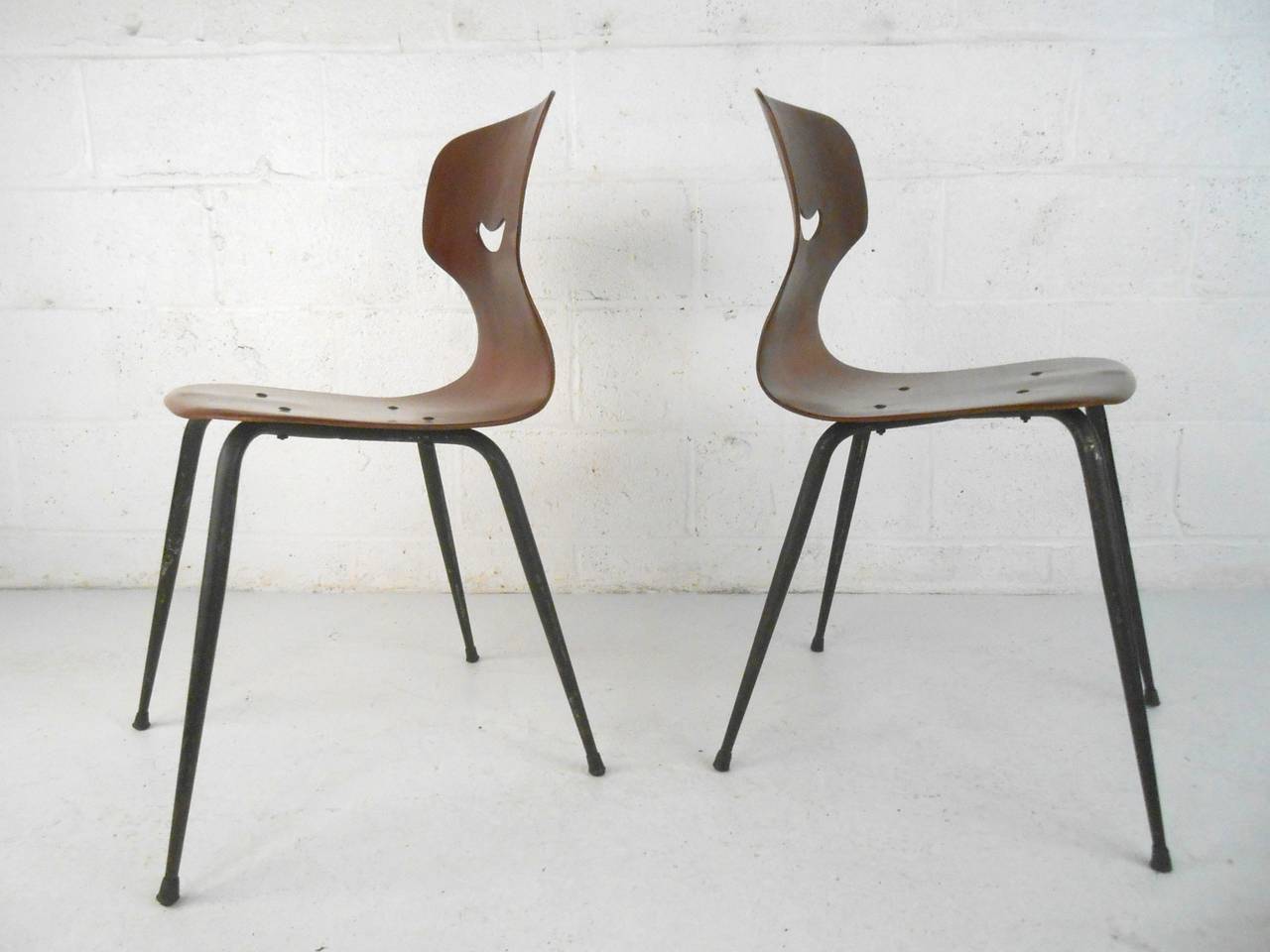 Mid-20th Century Five Adam Stegner Sculpted Dining Chairs for Pagholz Flötotto