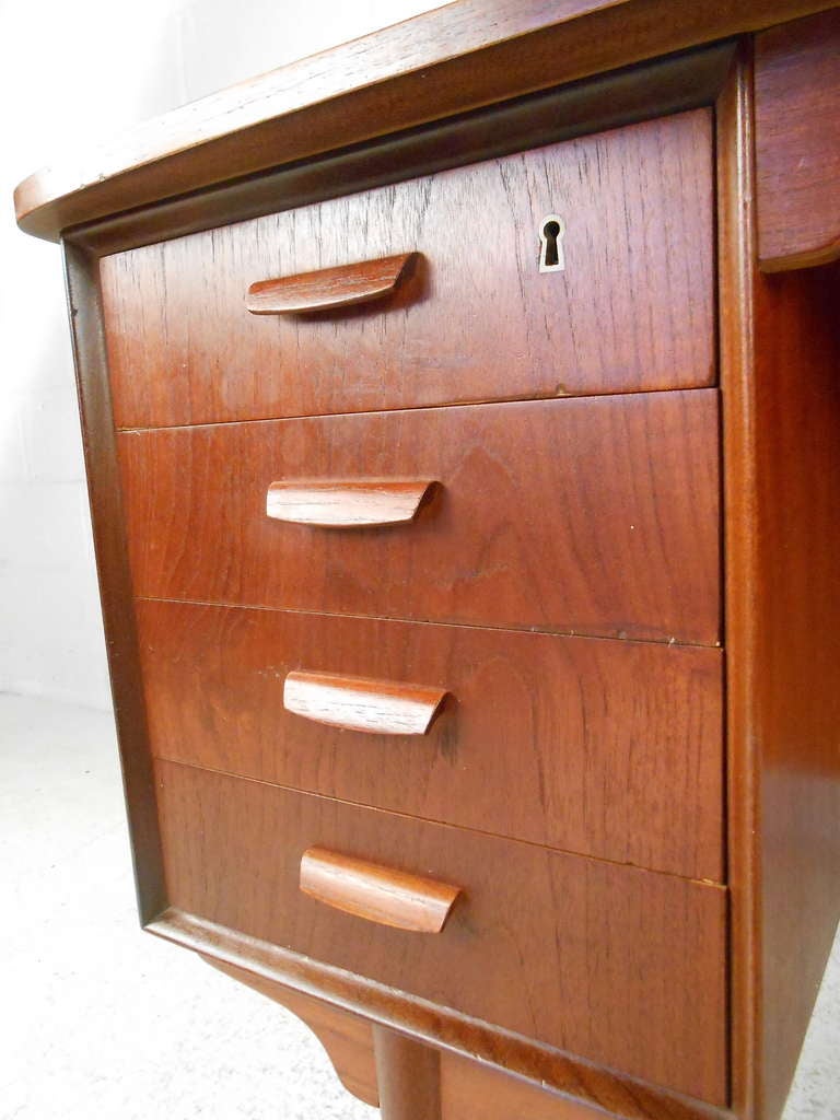 Scandinavian Modern Mid-Century Modern Teak Desk with Storage Cabinet