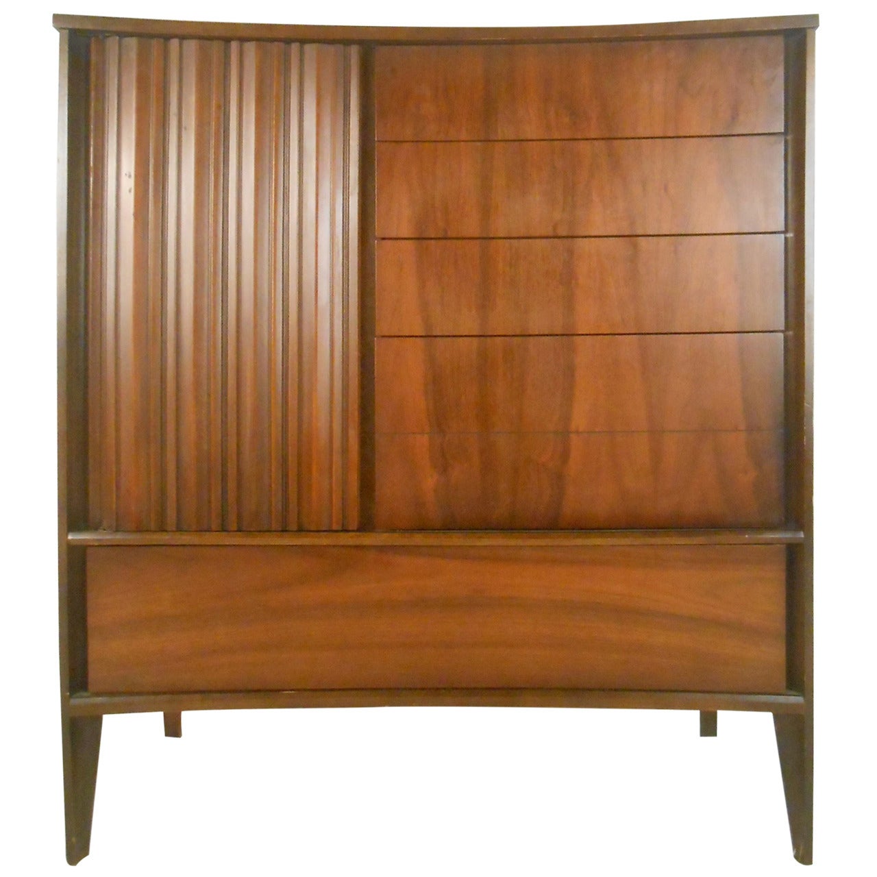 Mid-Century Modern Curved Front Gentleman's Chest By Unagusta