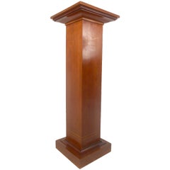 Mid-Century Modern Pedestal with Decorative Inlay