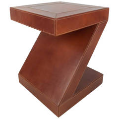 Brown Leather 'Z' Table