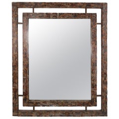 Unique Wall Mirror with Textured Frame