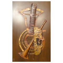 Rare Musical Folk Art By Peter Hunt