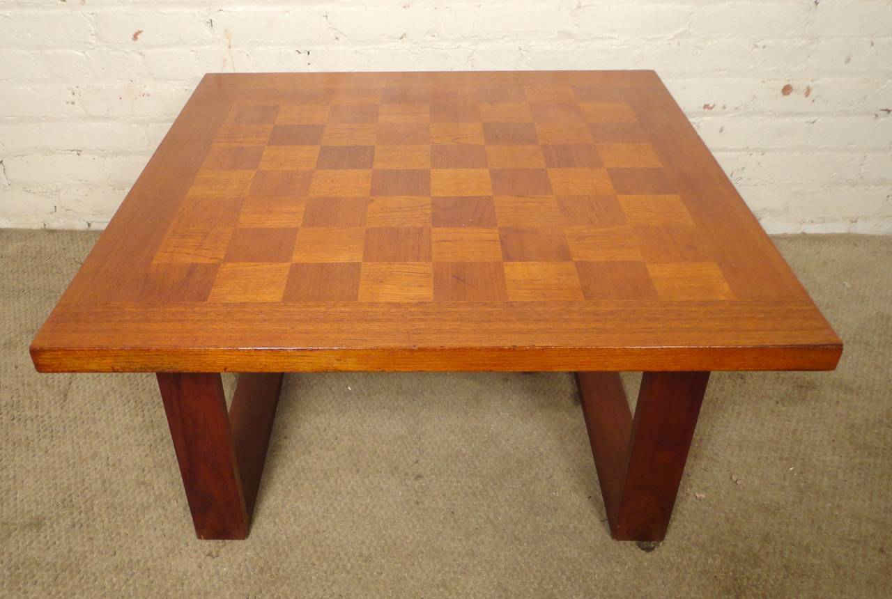 Danish Mid-Century Modern Parquet Top Table By Arne Vodder For France & Son