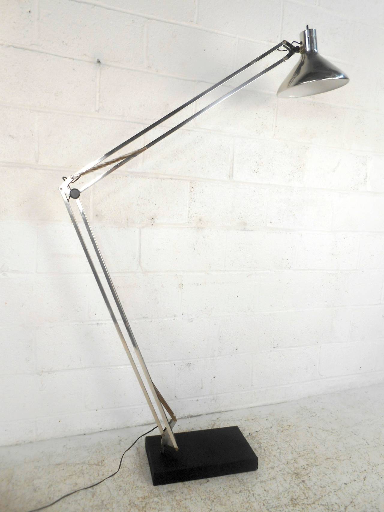 American Mid-Century Modern Adjustable Chrome Floor Lamp