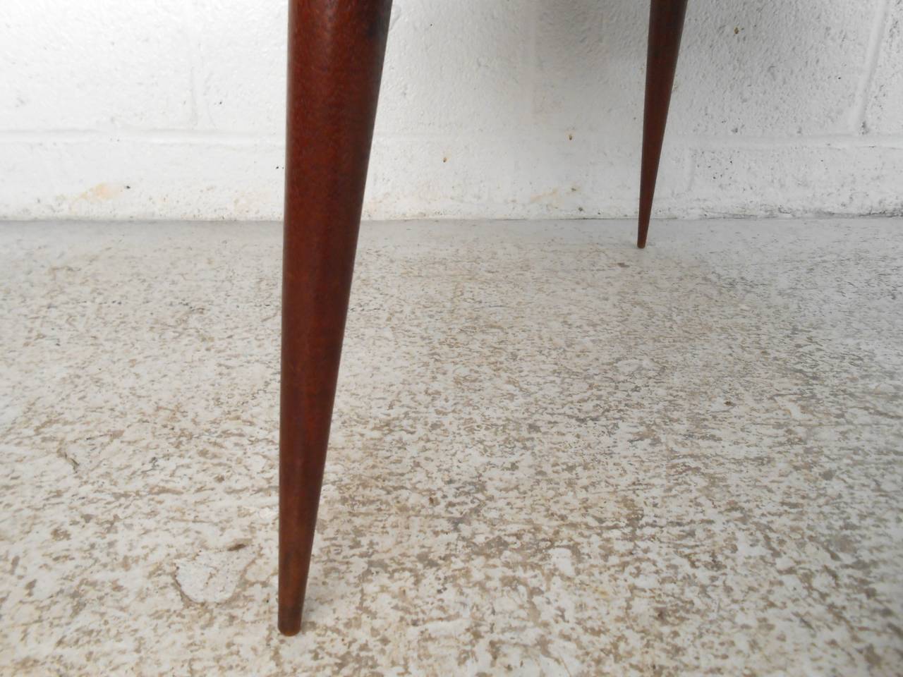 Walnut Mid-Century Modern Small Round Coffee Table