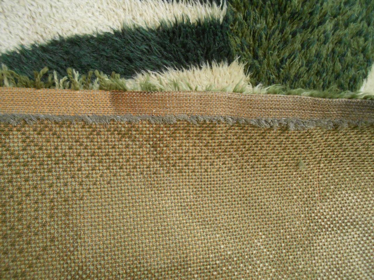 Fabric Large Mid-Century Modern Abstract Shag Rug