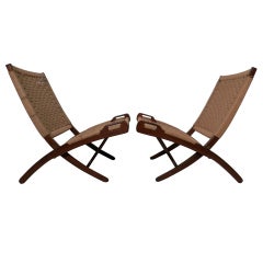 Pair Of Hans Wegner Style Mid-Century Lounge Chairs