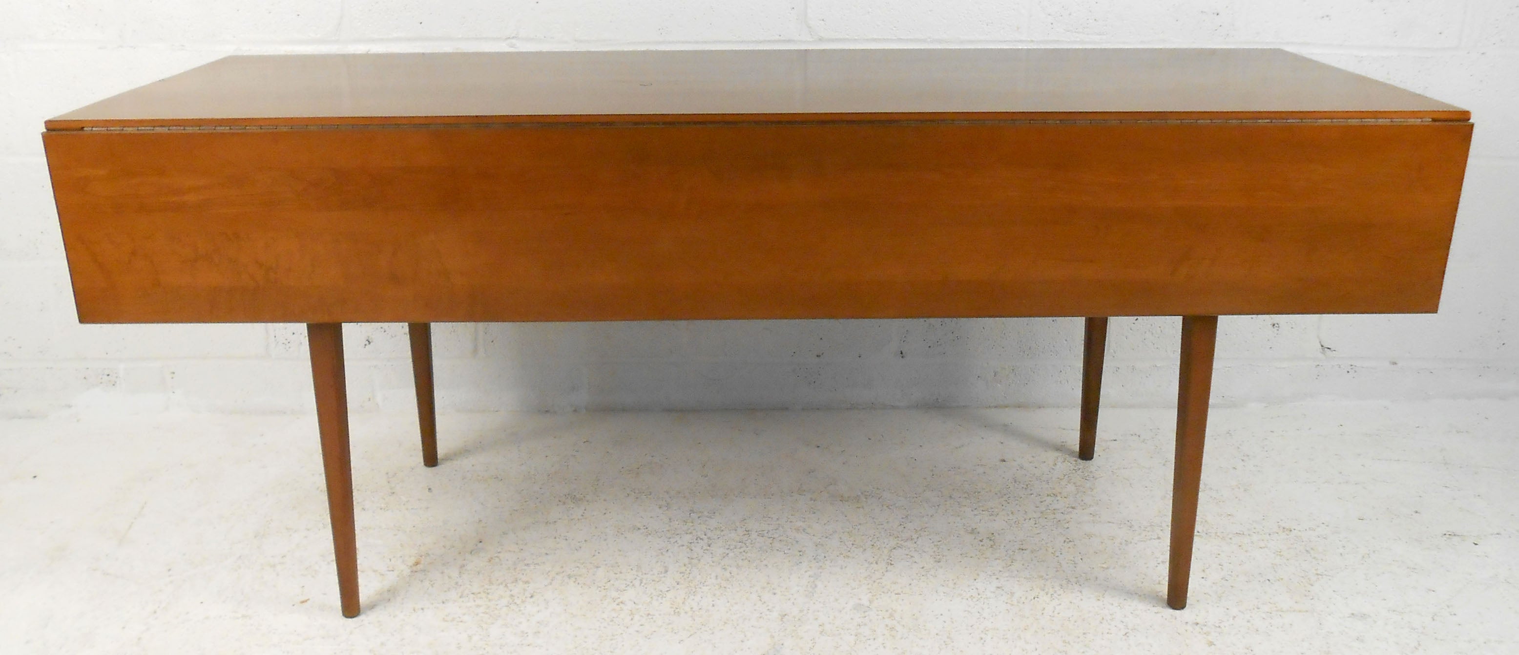 Uniquely Long Mid-Century Modern Drop Leaf Table