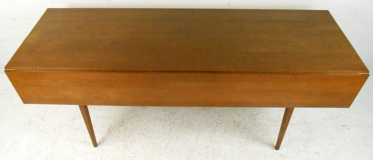 American Uniquely Long Mid-Century Modern Drop Leaf Table