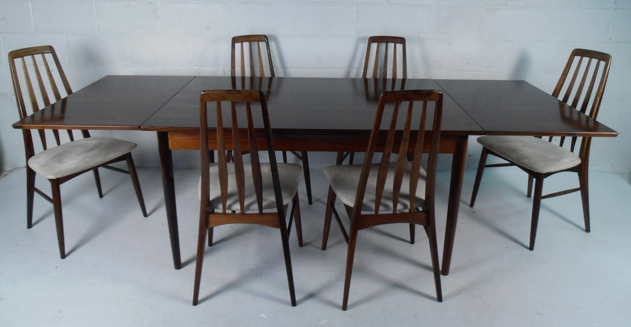 Rosewood Table and Eva Chairs by Niels Koefoed