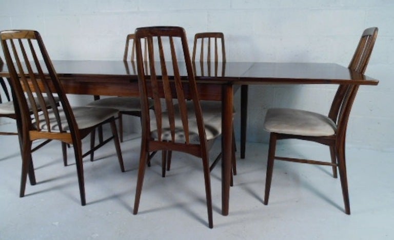 Rosewood Table and Eva Chairs by Niels Koefoed